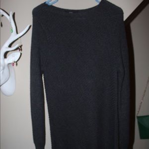 asymmetrical gray sweater